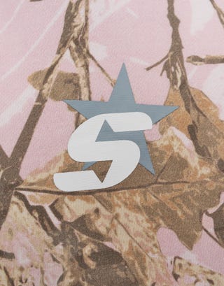 Synth Studios Camo Oversized Hoodie in Pink Foliage Detail2