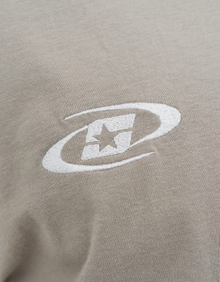 Synth Studios Cropped Box Fit T Shirt in Moon Detail2