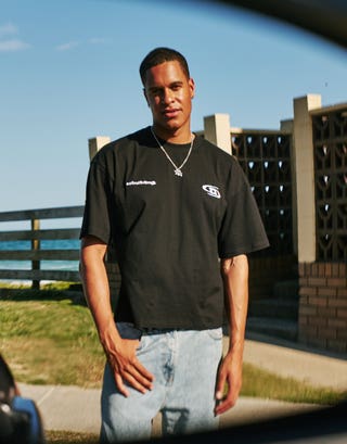 Synth Studios Cropped Box Fit T Shirt in Solid Black Back