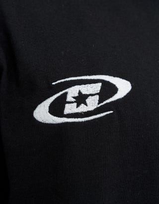 Synth Studios Cropped Box Fit T Shirt in Solid Black Detail3