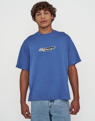 Viper Embroidered Relaxed Fit T Shirt in Palace Blue Back