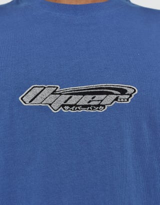 Viper Embroidered Relaxed Fit T Shirt in Palace Blue Detail