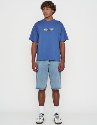 Viper Embroidered Relaxed Fit T Shirt in Palace Blue Full