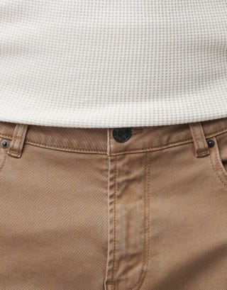 Taper Fit Jeans in Brown 02 Detail2