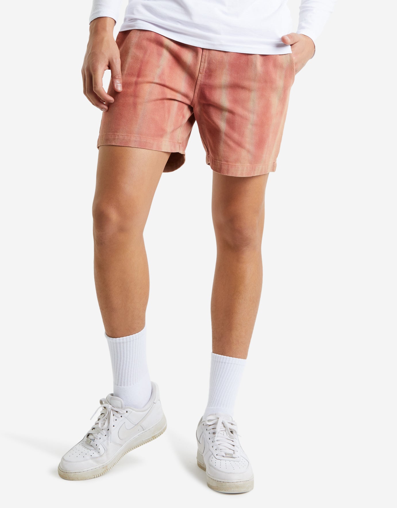 Elastic Waist Tie Dye Slim Fit Shorts 