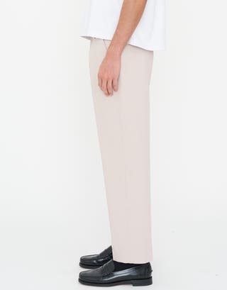 Textured Relaxed Fit Pants in Bone Detail3