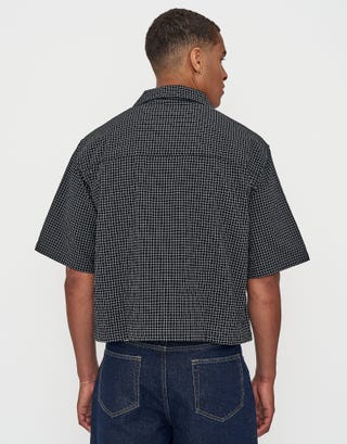 Redemption Check Short Sleeve Shirt in Black Back