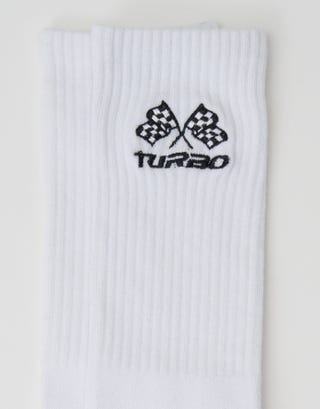 Turbo Racing Sport Socks in White Detail