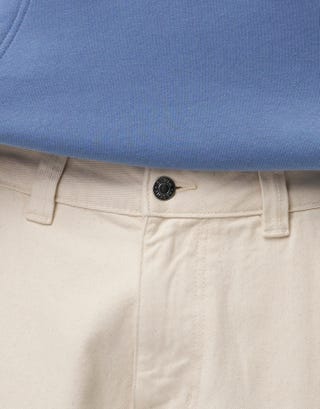 Twill Baggy Fit Cargo Pants in Bone Detail2