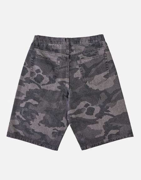 Baggy Fit Camo Cargo Jorts in Camo Hallensteins NZ