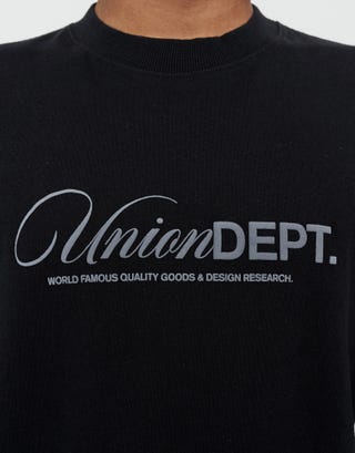 Union Dept Relaxed Fit T Shirt in Black Detail