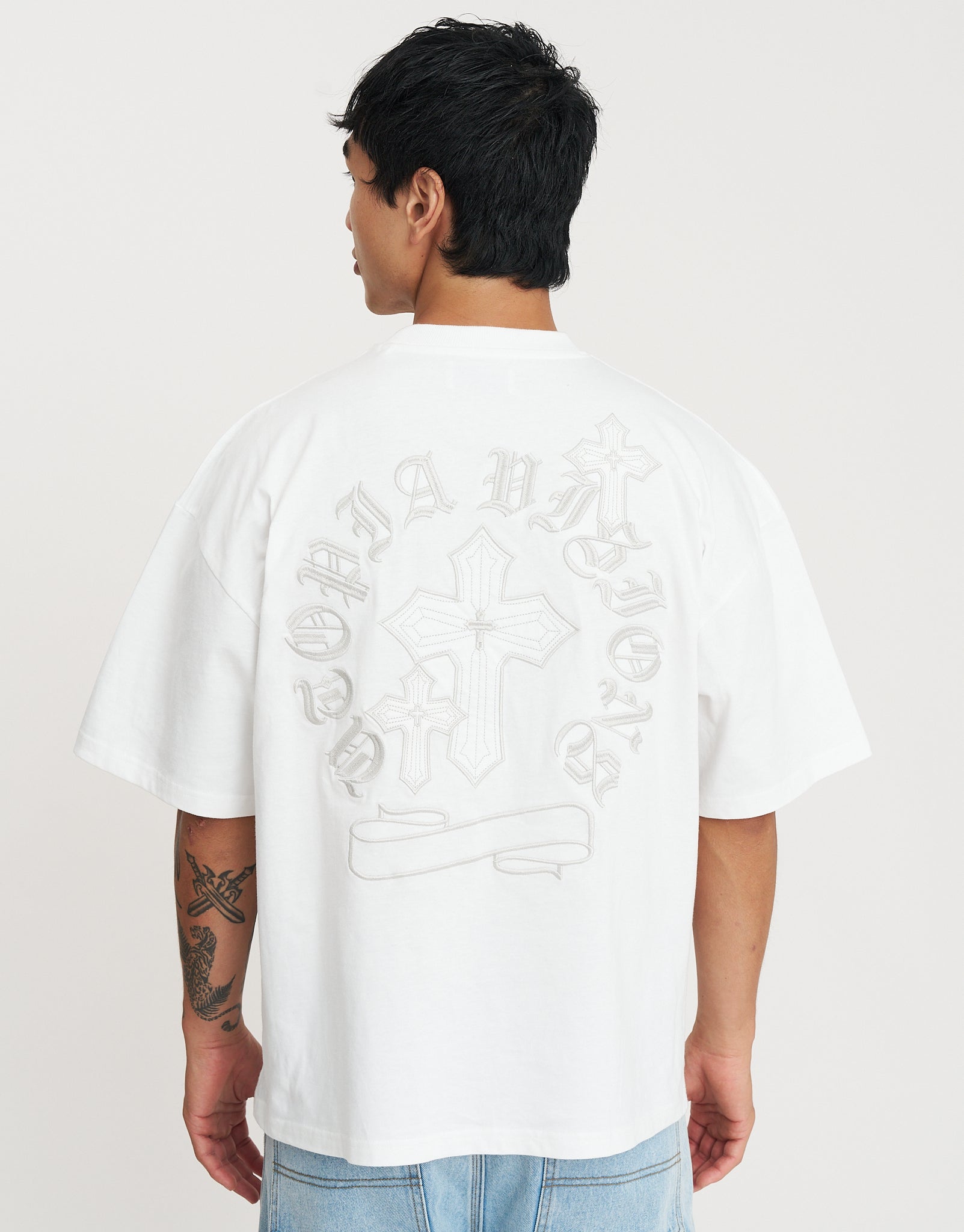 Trinity Wings Box Fit T Shirt in Pine Green | Hallensteins NZ