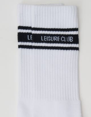 Leisure Club Sport Socks in White/black Detail