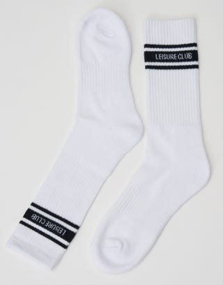 Leisure Club Sport Socks in White/black Full