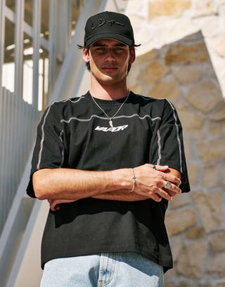 Vapor Overlocked Box Fit T Shirt in Black Back