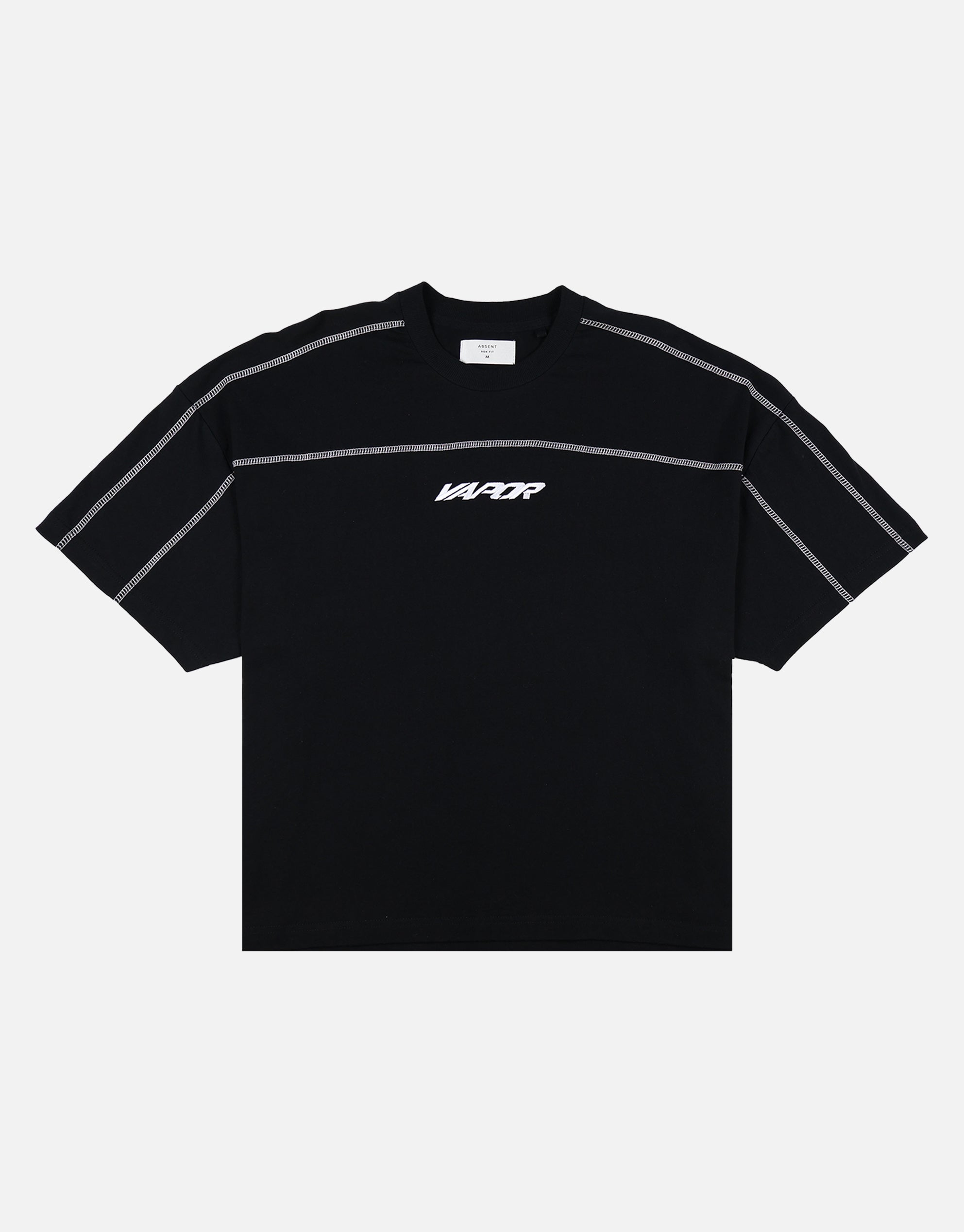 Vapor Overlocked Box Fit T Shirt in Black | Hallensteins NZ