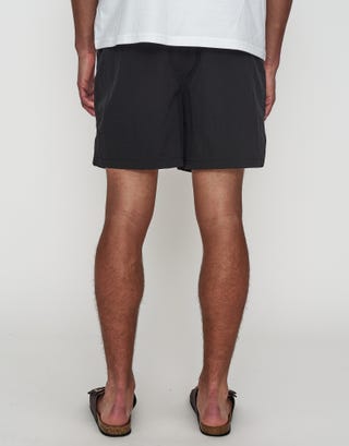 Vapor Panel Elastic Waist Shorts in Black/white Back