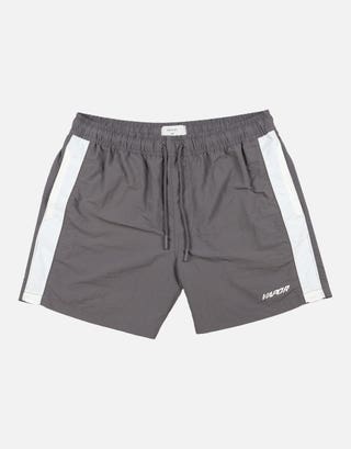 Vapor Panel Elastic Waist Shorts in Grey/white Full