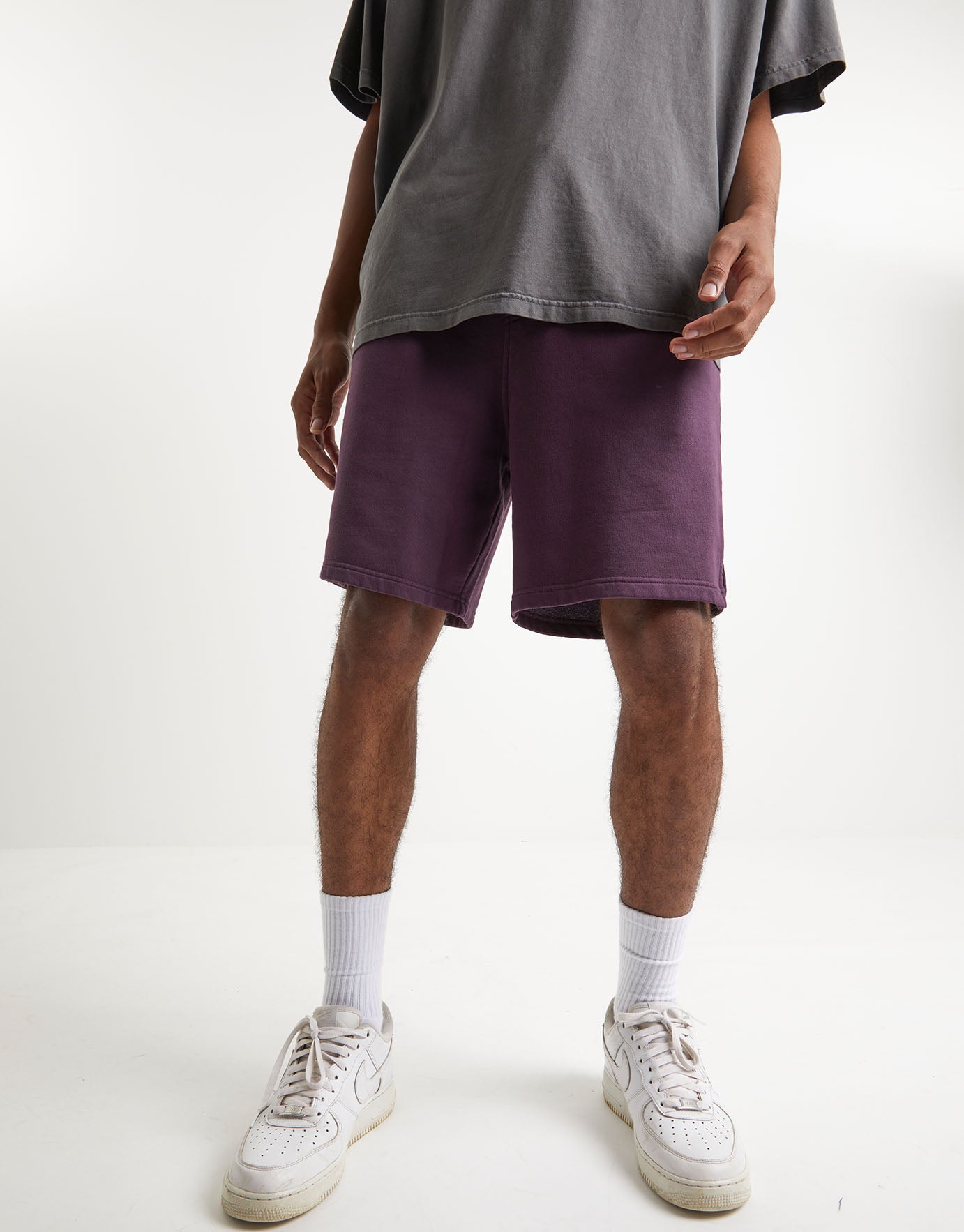 Vintage Wash Oversized Track Shorts in 