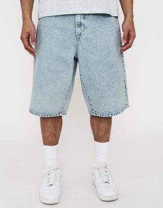 Vipers Embroidered Baggy Fit Jorts in Vintage Light Blue Back