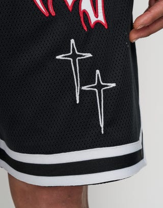 Vultures Emblem Basketball Short in Black Detail3