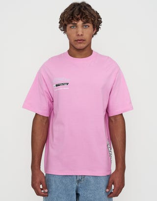 Vultures Motorsport Relaxed Fit T Shirt in Lotus Pink Back