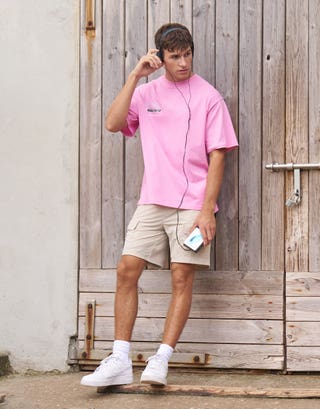 Vultures Motorsport Relaxed Fit T Shirt in Lotus Pink Full