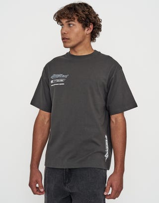 Vultures Motorsport Relaxed Fit T Shirt in Pewter Grey Back