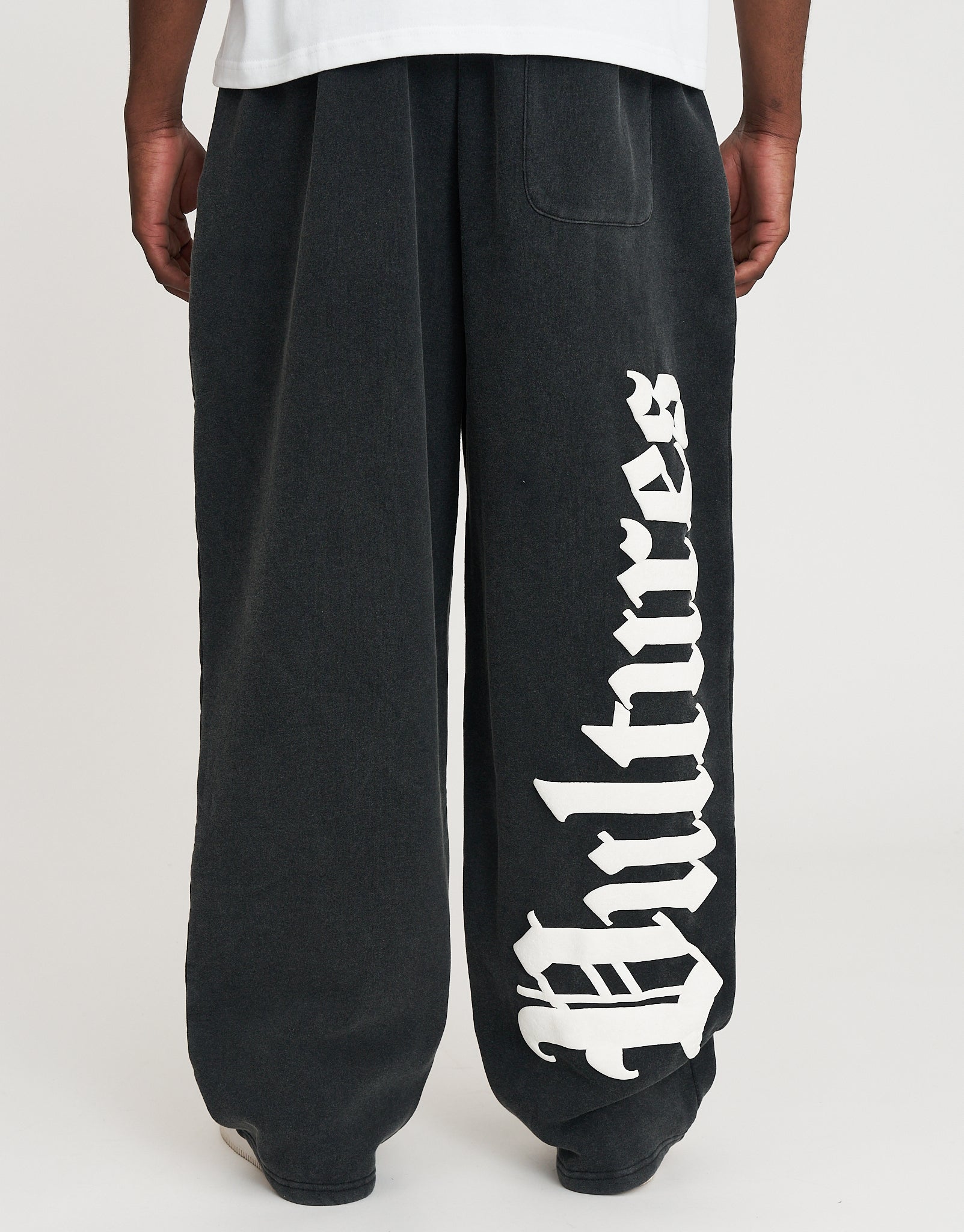 Vultures Wide Track Pants in Washed Black | Hallensteins NZ