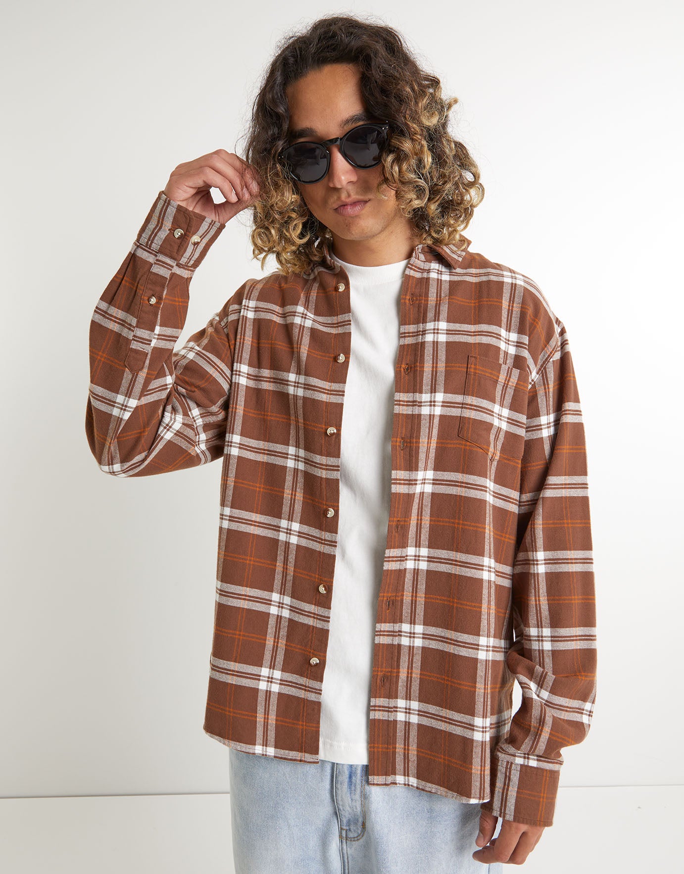 Check Pattern Long Sleeve Shirt in 