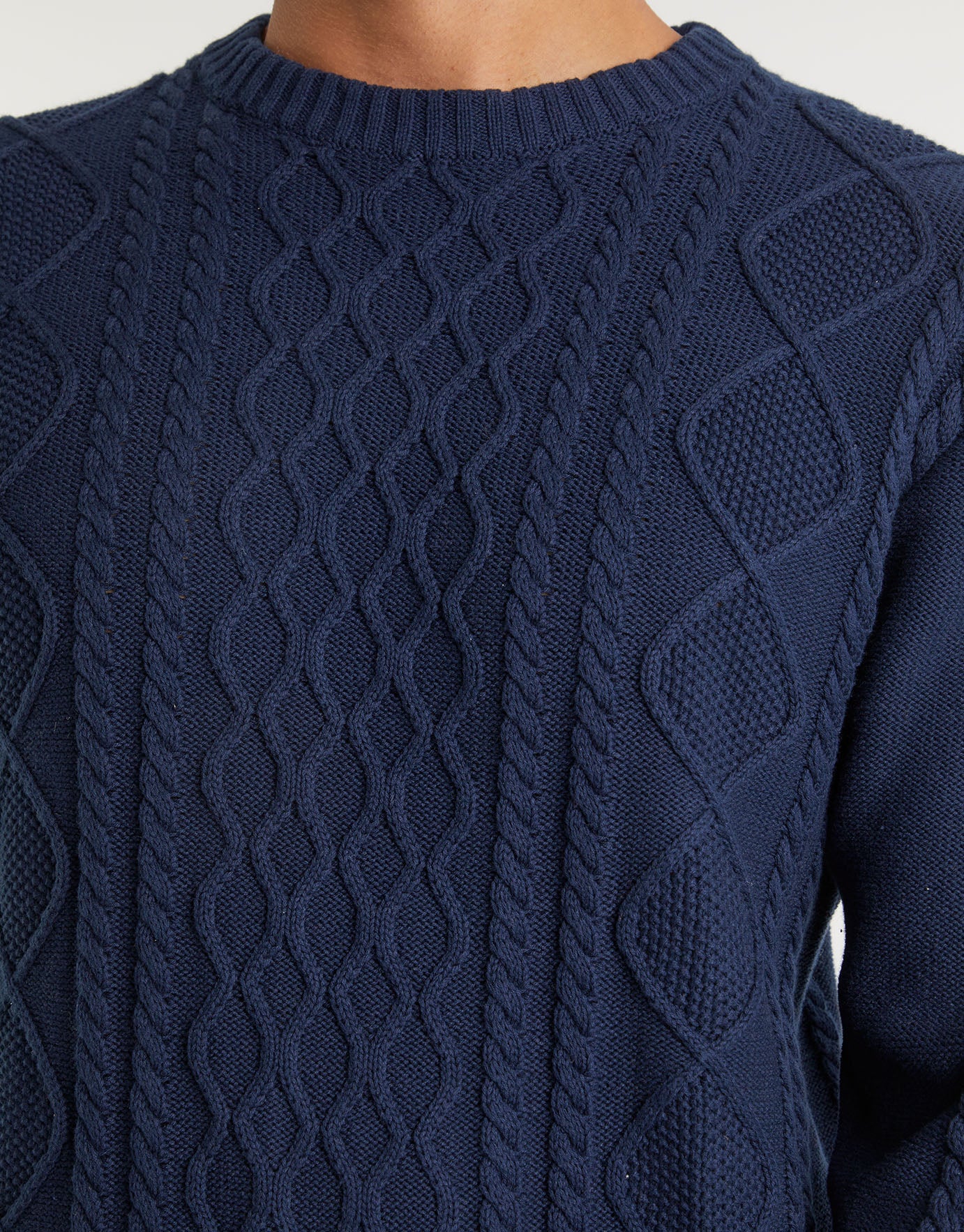 navy aran jumper