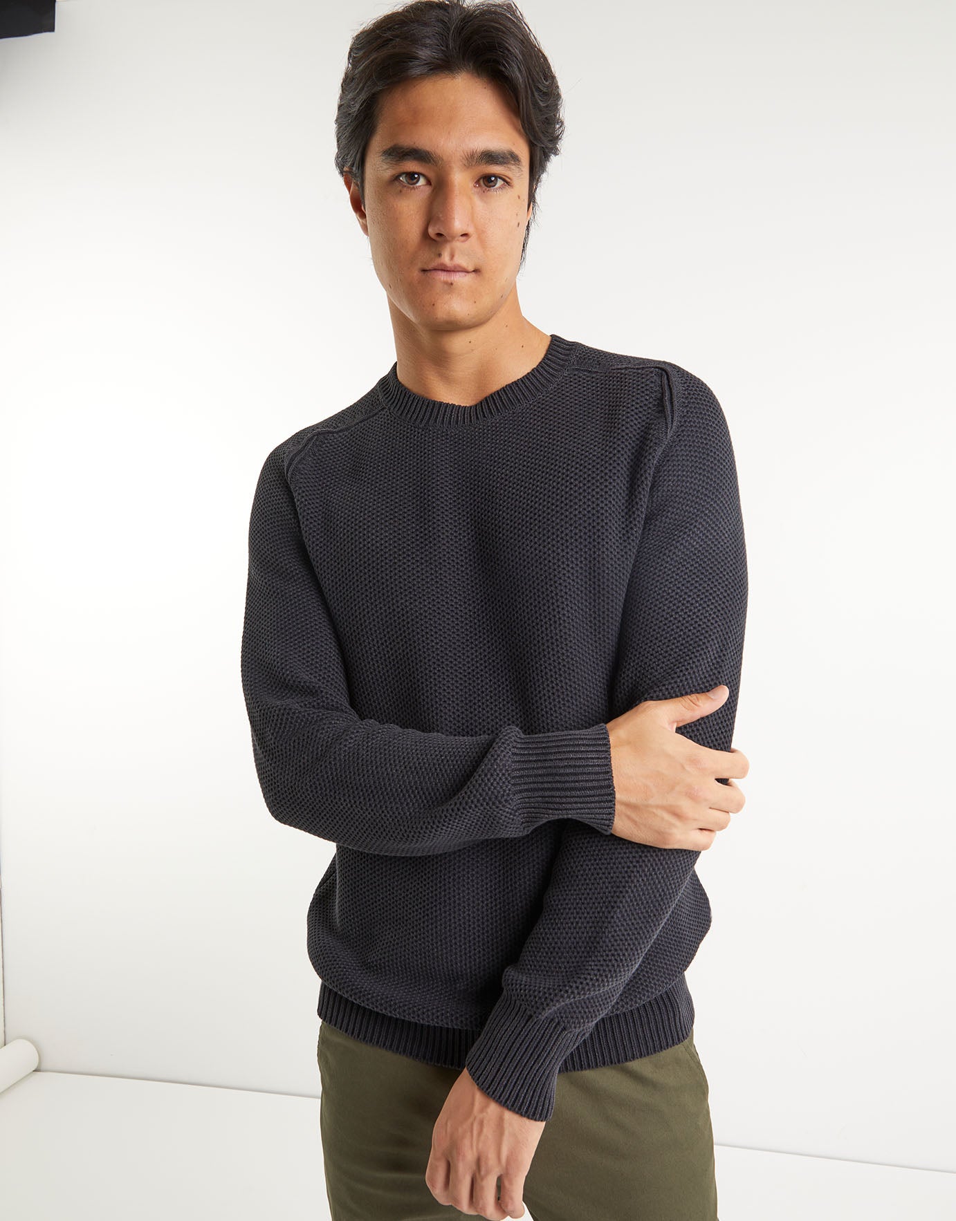 Recycled Cotton Honeycomb Pattern Crew 