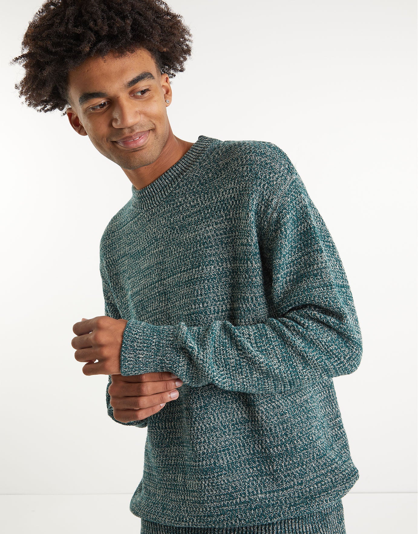 Recycled Cotton Textured Crew Knit 