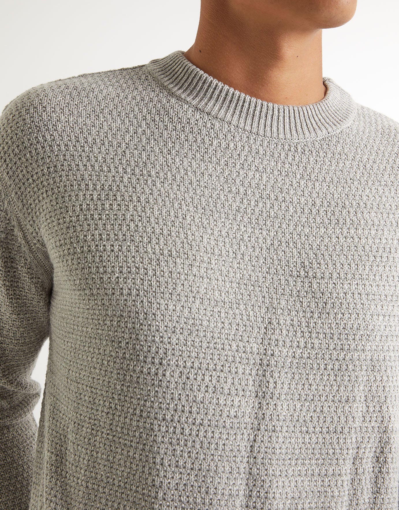 Recycled Cotton Textured Crew Knit 
