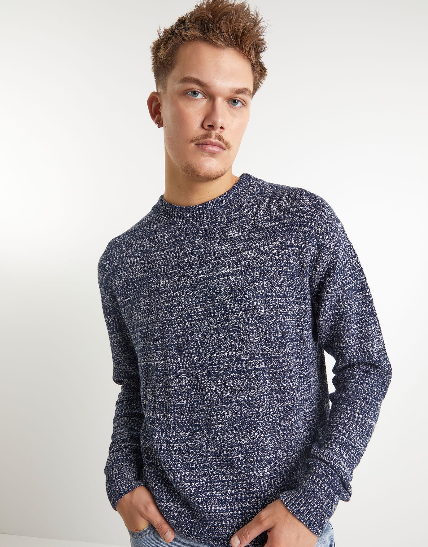 Recycled Cotton Textured Crew Knit 