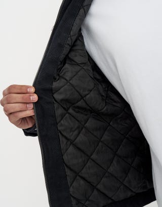 Canvas Workwear Jacket in Washed Black Detail2