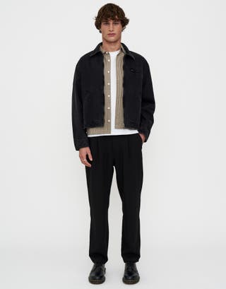Harrington Denim Jacket in Black Detail