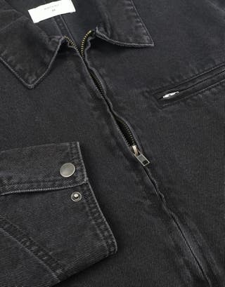 Harrington Denim Jacket in Black Full