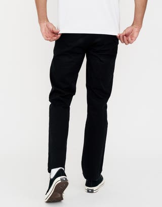 Straight Fit Chino Pants in Black Back