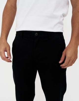 Straight Fit Chino Pants in Black Detail