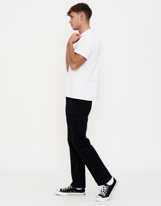 Straight Fit Chino Pants in Black Detail2