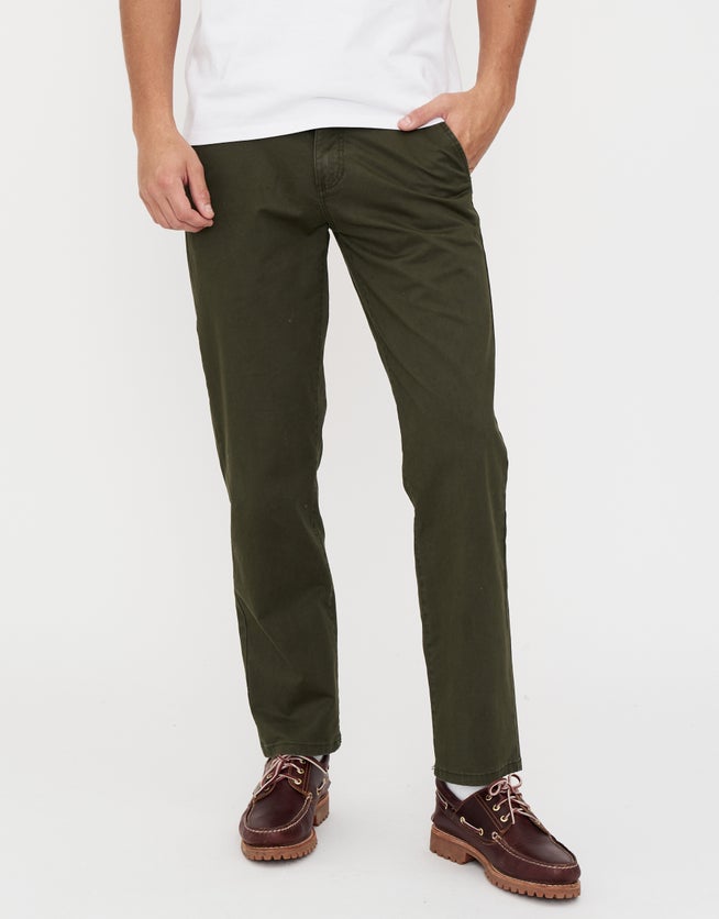 Straight Fit Chino Pants in Khaki | Hallensteins NZ