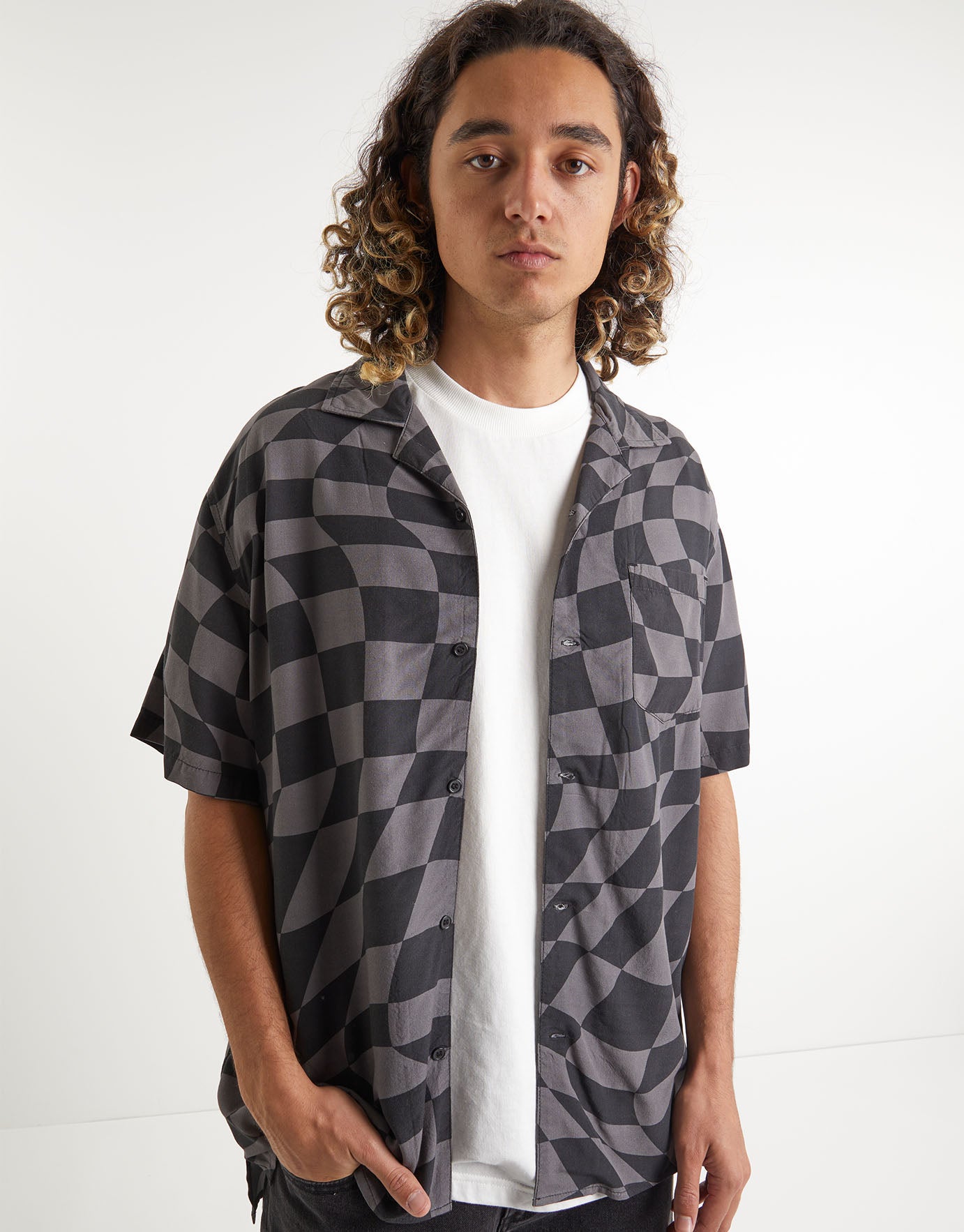 Warped Check Short Sleeve Shirt in 