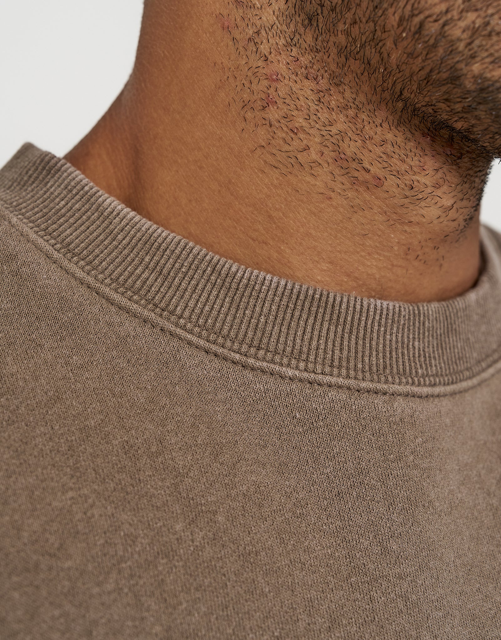 Essential Cropped Oversized Crew Neck Sweat in Brown | Hallensteins NZ