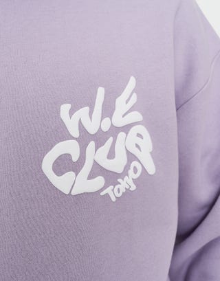 Heavyweight Weekend Club Hoodie in Lilac Ash Detail