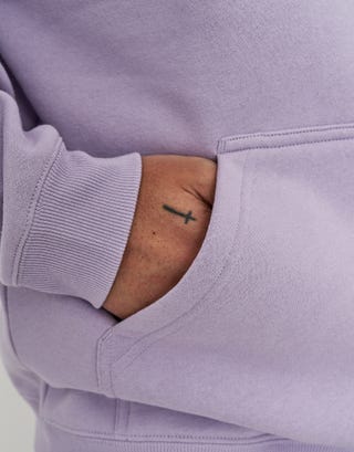 Heavyweight Weekend Club Hoodie in Lilac Ash Detail2