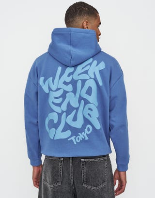 Heavyweight Weekend Club Hoodie in Palace Blue Detail2