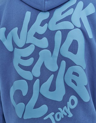 Heavyweight Weekend Club Hoodie in Palace Blue Detail3