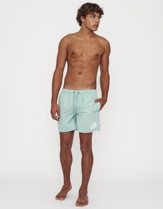 Weekend Club Swim Shorts in Pistachio Green Back