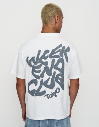 Weekend Club International Box Fit T Shirt in Blanc Front